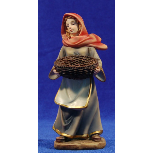 Pastora amb panera 15 cm resina