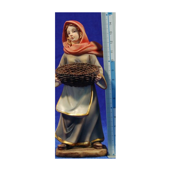 Pastora amb panera 15 cm resina