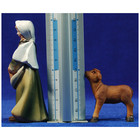 Pastora con cabra 11 cm resina