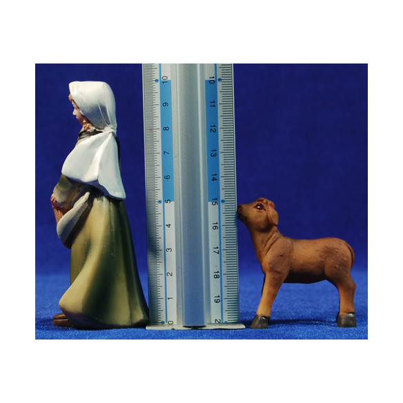Pastora con cabra 11 cm resina
