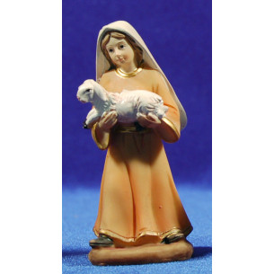 Pastora con agnello 9 cm in resina