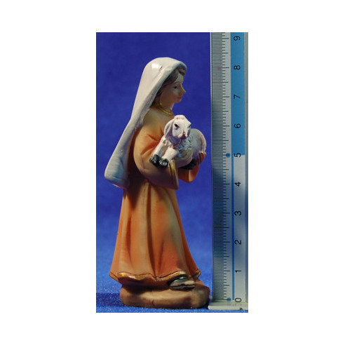Pastora con cordero 9 cm resina