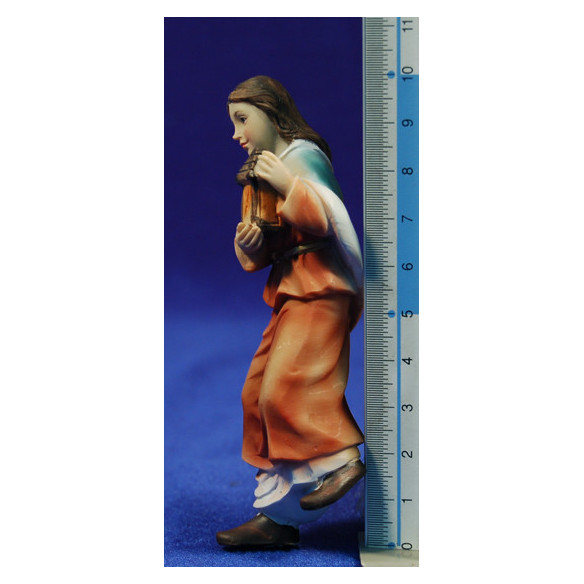 Pastora con linterna subiendo escalera 11 cm resina