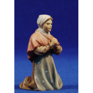 Pastora adorando 8 cm madera pintada