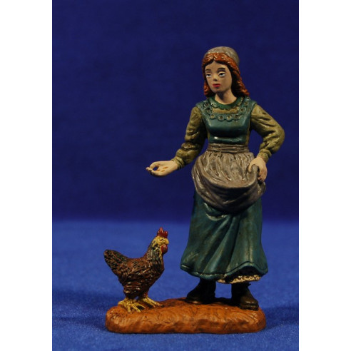 Pastora donant menjar a una gallina 12 cm durexina Oliver