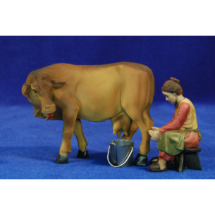 Pastora munyint una vaca 11 cm resina