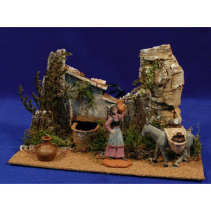 Scenery samaritan girl with electric fountain 8 cm durexina Oliver