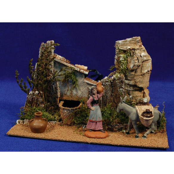 Scenery samaritan girl with electric fountain 8 cm durexina Oliver