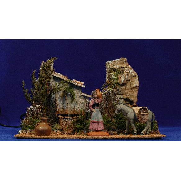 Scenery samaritan girl with electric fountain 8 cm durexina Oliver