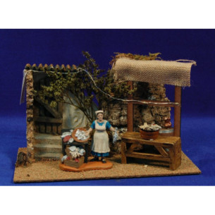 Scenery fishmonger women with market 8 cm durexina Oliver