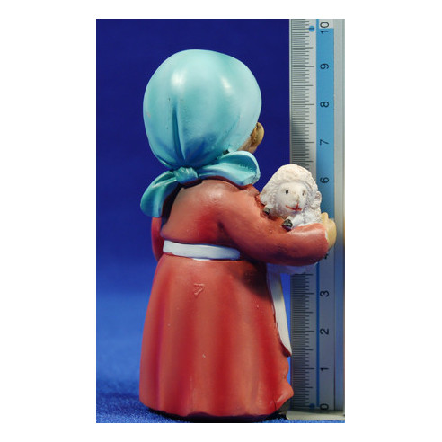 Pastora con cordero naïf 10 cm marmolina Oliver