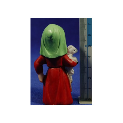 Woman with lamb  naïf 7 cm marmolina Oliver