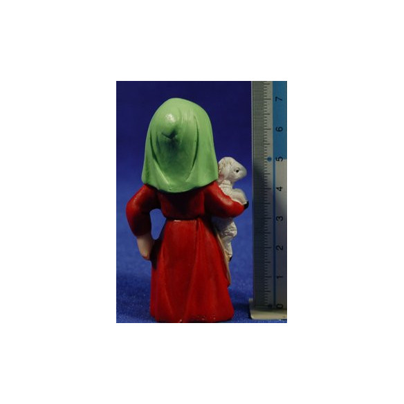 Woman with lamb  naïf 7 cm marmolina Oliver