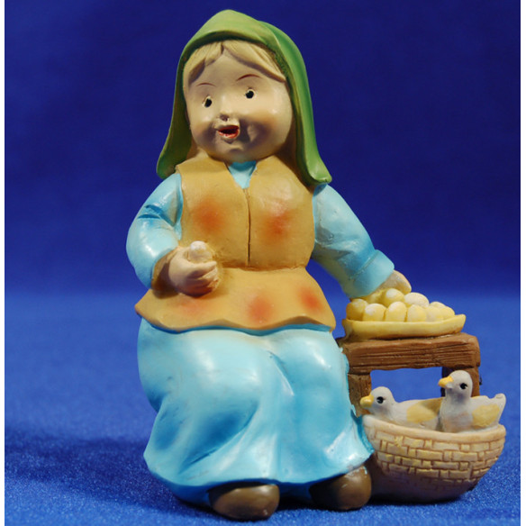 Pastora vendedora huevos naïf 10 cm marmolina Oliver