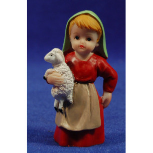 Pastora con cordero naïf 7 cm marmolina Oliver