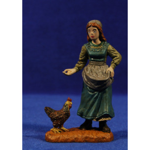 Pastora donant menjar a una gallina 12 cm durexina Oliver