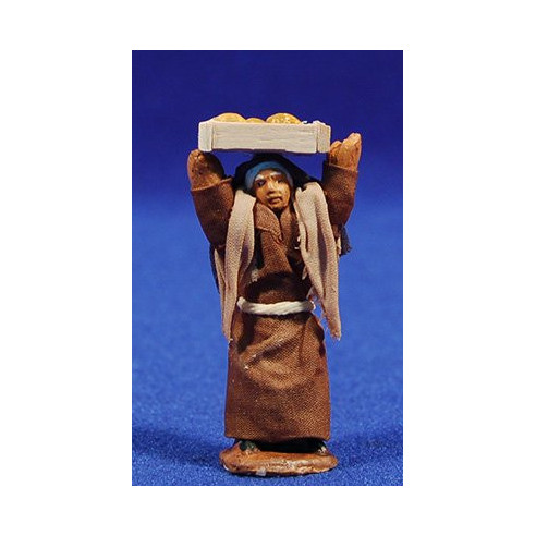 Pastora con zafata en la cabeza 5 cm ropa y barro