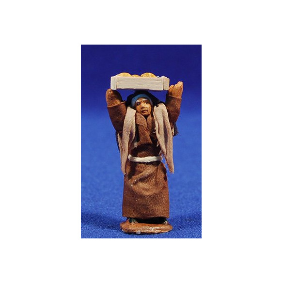 Pastora con zafata en la cabeza 5 cm ropa y barro