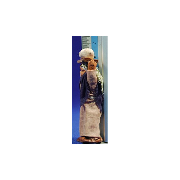 Pastora con un pan en la cabeza 5 cm ropa y barro