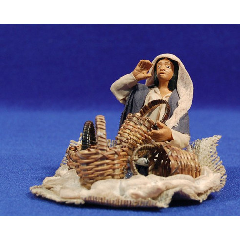 Pastora vendedora cestos 13 cm ropa y barro