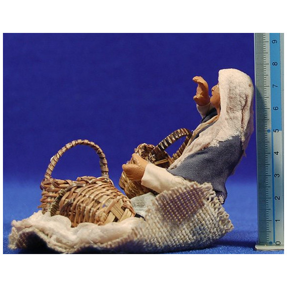 Pastora vendedora cestos 13 cm ropa y barro