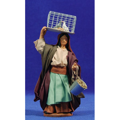 Pastora con jaula 13 cm ropa y barro