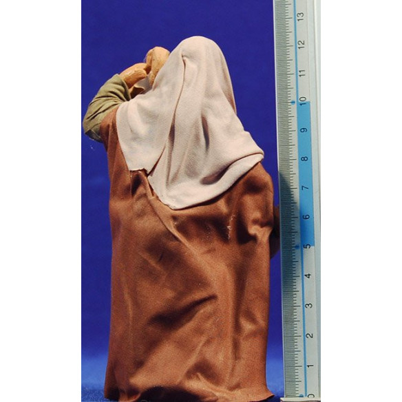 Donna portatrice anfore 13 cm stoffe e terracotta