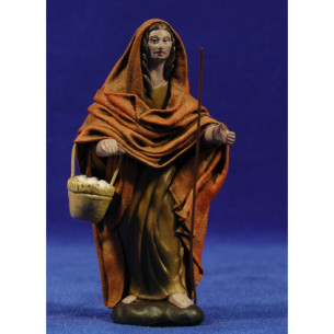 Shepherd eggs basket 12 cm clay and clothes Figuralia