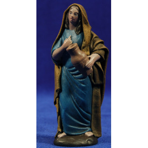 Woman with pottery  12 cm clay and clothes Figuralia