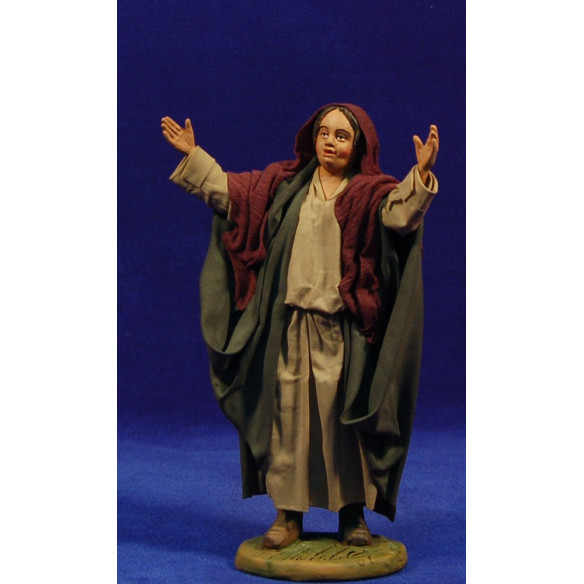 Donna meravigliata 20 cm stoffe e terracotta