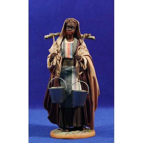 Pastora negra amb galledes 20 cm roba i fang