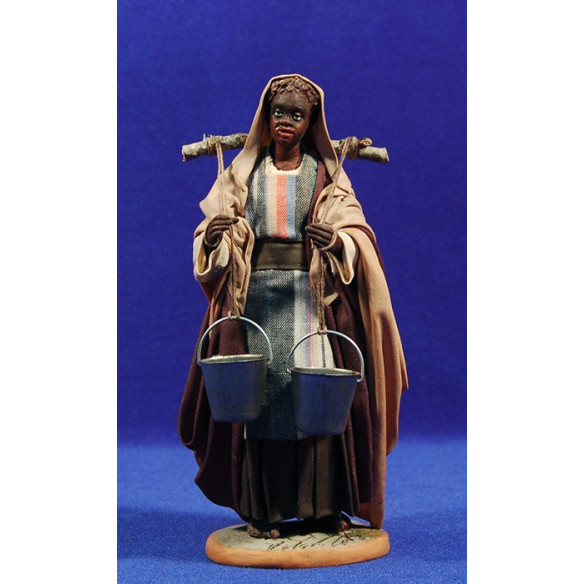 Donna mora con secchi 20 cm stoffe e terracotta