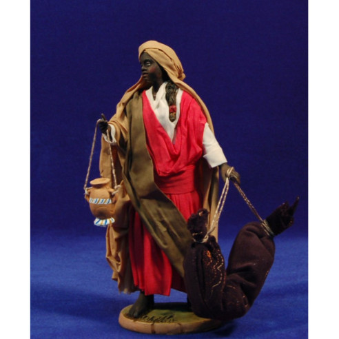 Black woman with braids 20 cm clay and clothes