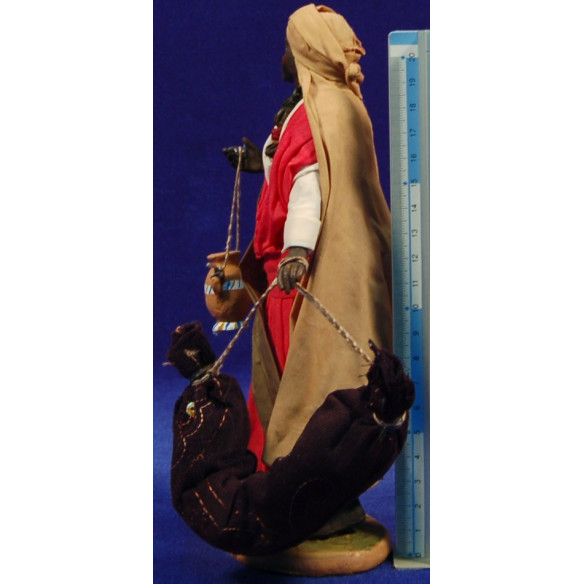 Negretta con treccia 20 cm stoffe e terracotta