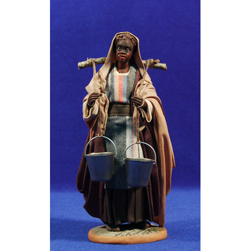 Pastora negra con cubos 20 cm ropa y barro