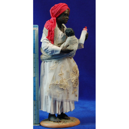 Black woman with children 25 cm clay and clothes