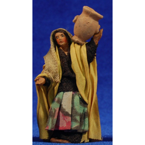 Woman with pottery 6 cm clay and clothes