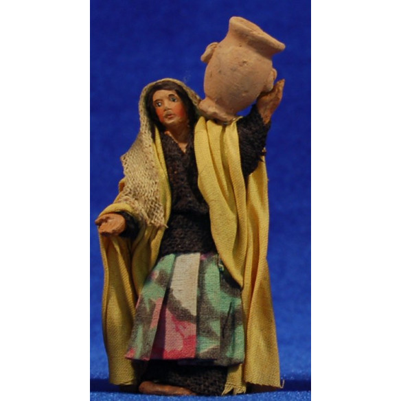 Woman with pottery 6 cm clay and clothes