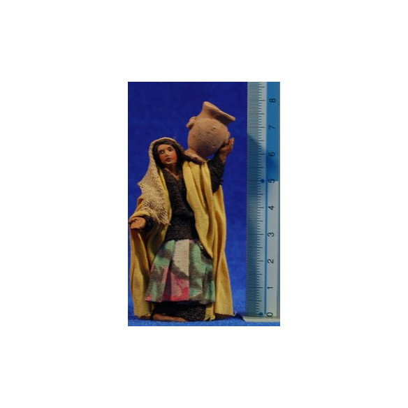 Pastora con anfora 6 cm stoffe e terracotta