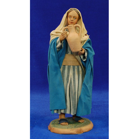 Pastora con anfora M2 20 cm stoffe e terracotta