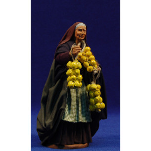 Donna con ceppi limoni 16 cm stoffe e terracotta