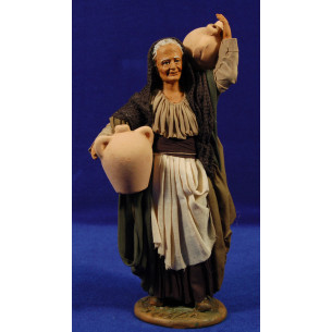 Woman with jars 25 cm clay and clothes