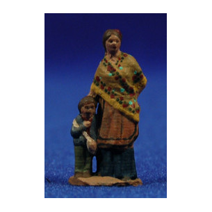 Pastora con niño popular 3 cm pasta cerámica Hermanos Cerrada