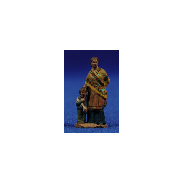 Pastora con bambino populare 3 cm pasta ceramica Hermanos Cerrada