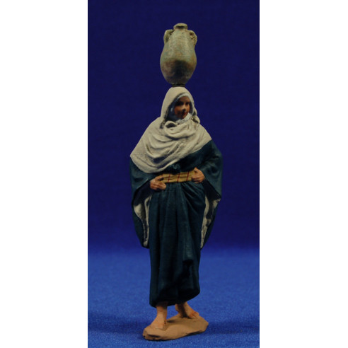 Pastora aguadora jarra en la cabeza 12 cm pasta cerámica Hermanos Cerrada