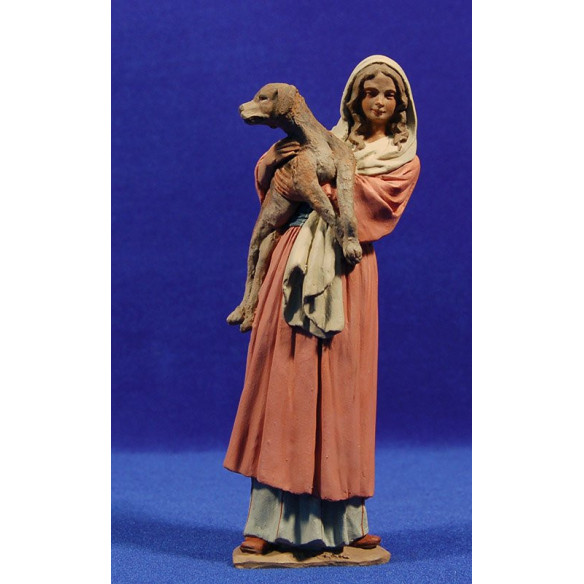 Pastora con cane 20 cm pasta ceramica Hermanos Cerrada