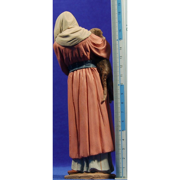 Pastora con cane 20 cm pasta ceramica Hermanos Cerrada