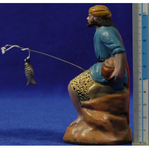 Pescador 12 cm barro pintado Figuralia