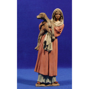 Pastora con perro 20 cm pasta cerámica Hermanos Cerrada