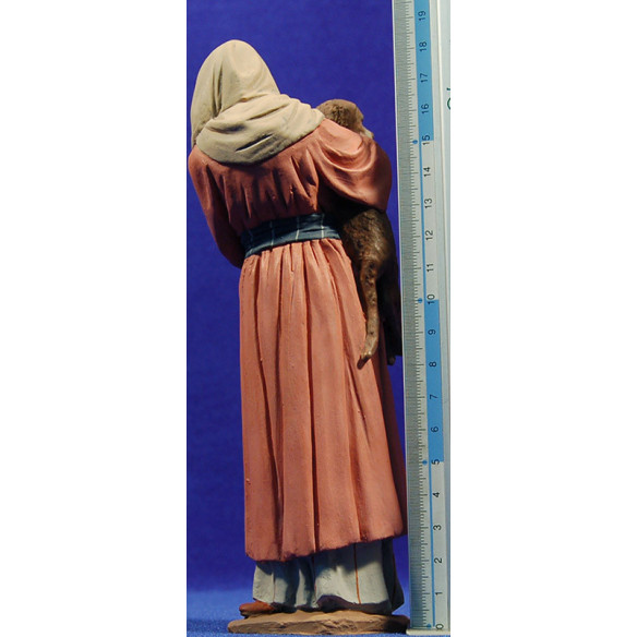Pastora con perro 20 cm pasta cerámica Hermanos Cerrada